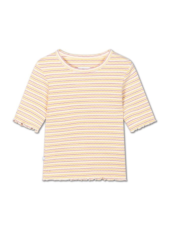 Repose | Slim tee | Fine buff Orchid stripe