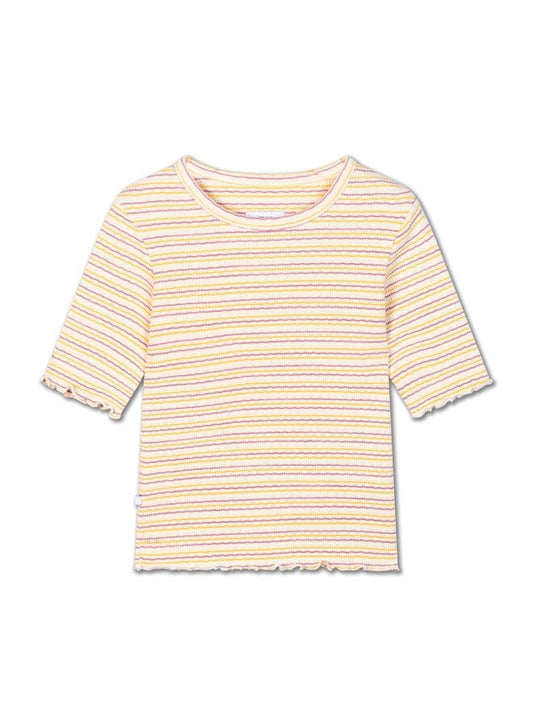 Repose | Slim tee | Fine buff Orchid stripe