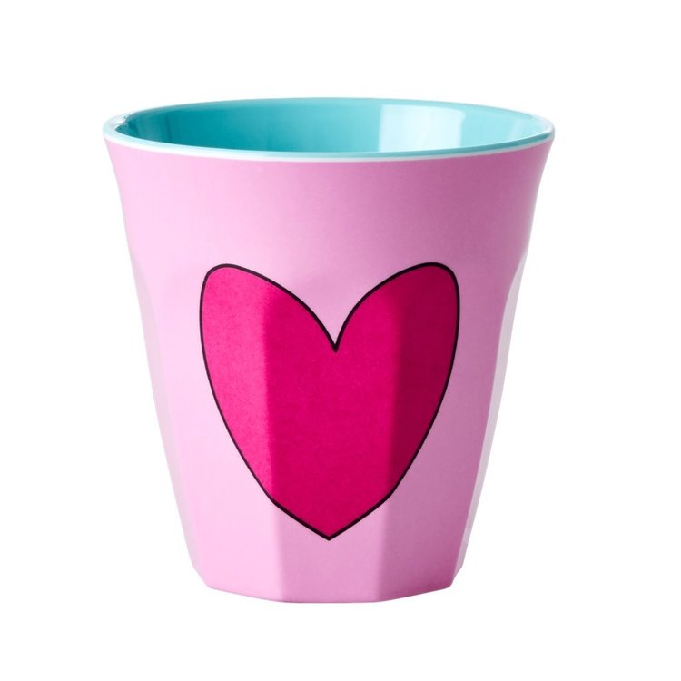 Rice | Melamine Cup medium | Roze heart