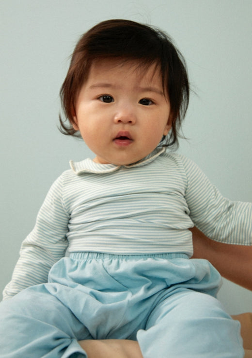 Gray label | baby collar onesie | Sky - cream