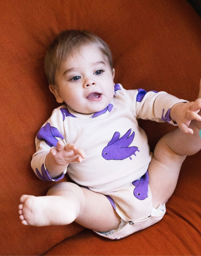 Lotiekids | Baby longsleeve body flowing birds | Cream