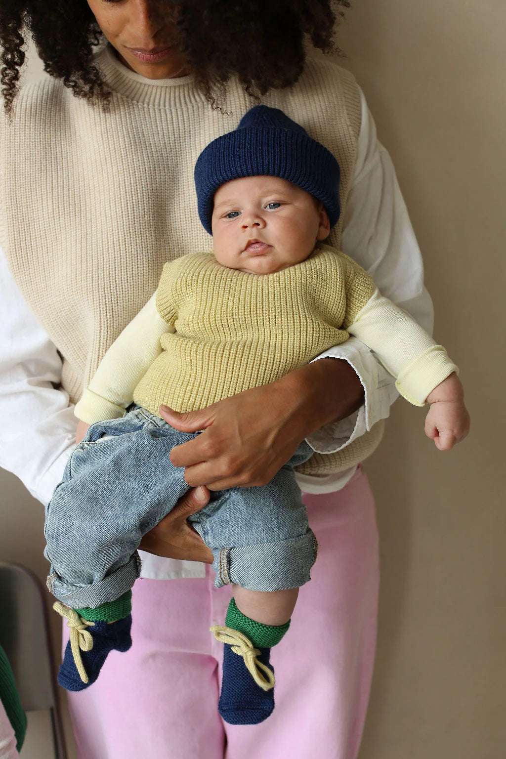 Hvid | Booties Blue/grass | 0-9m