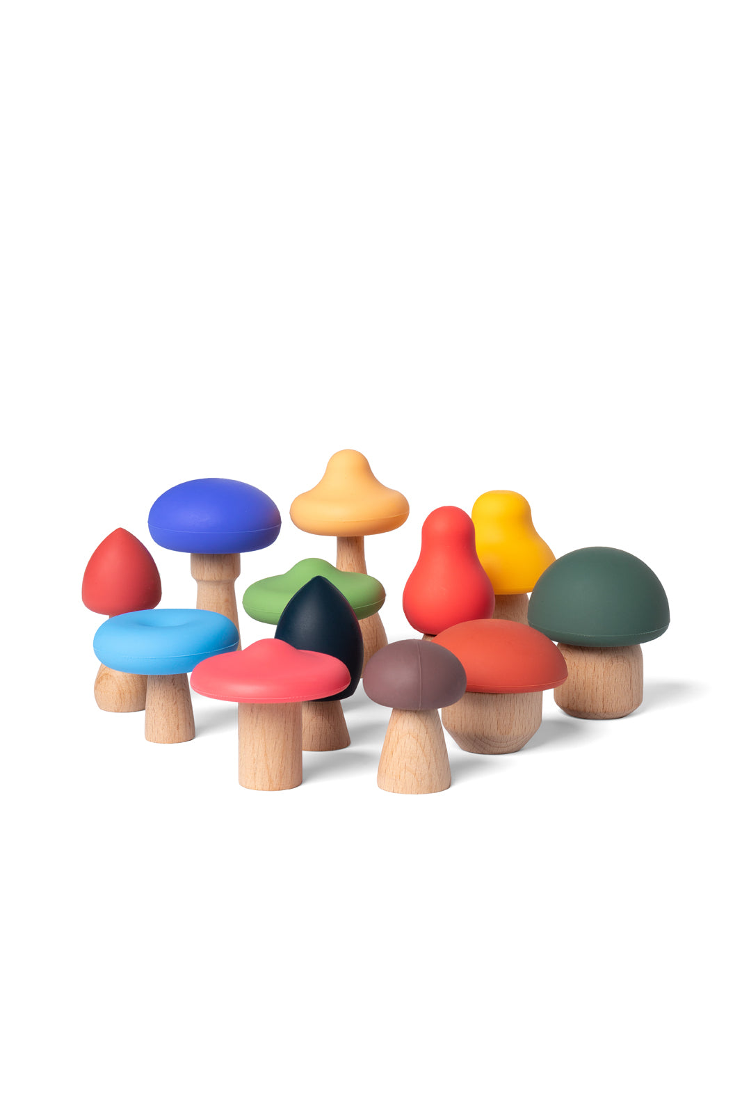 Little L | Mushroom set silliconen and wood | Multi color