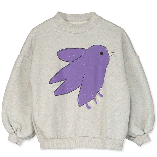 Lotiekids | Sweatshirt Flowing bird | Light grey melange