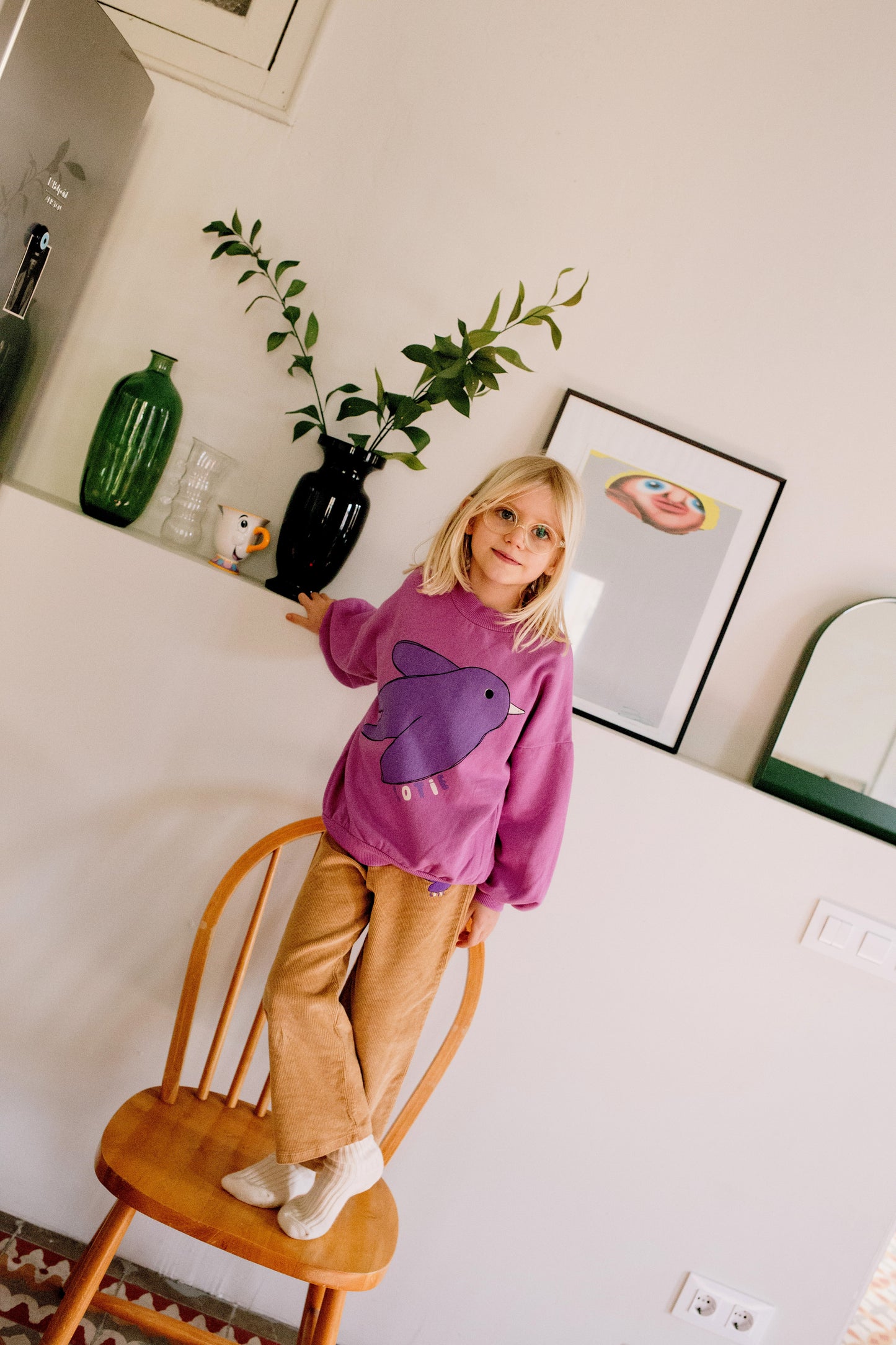 Lotiekids | Sweatshirt Flowing bird | Fucsia