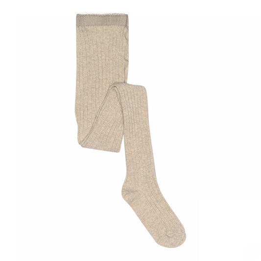 MP Denmark | Cotton rib tights | Beige melange