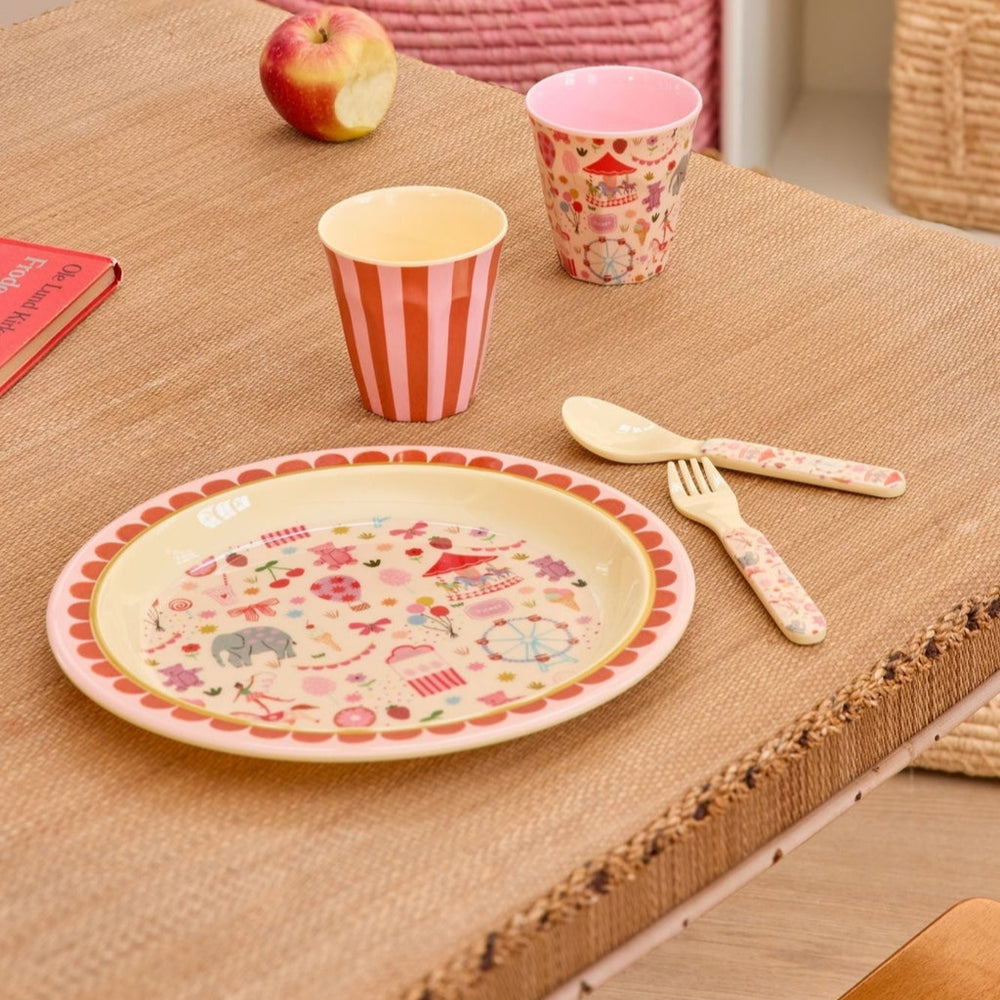 Rice | Melamine dinerbord - Circus rood
