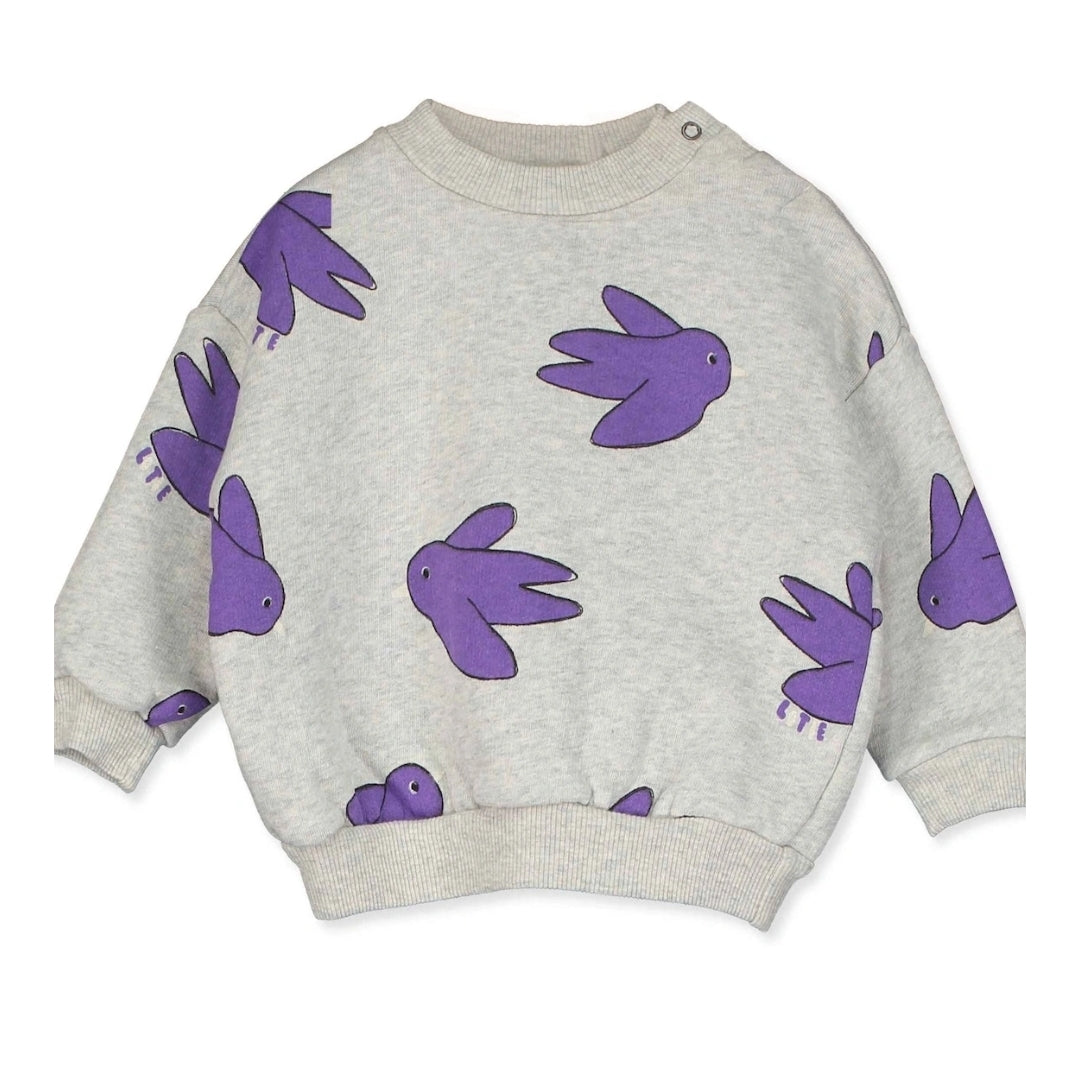 Lotiekids | Baby sweatshirt Flowing bird | Light grey melange