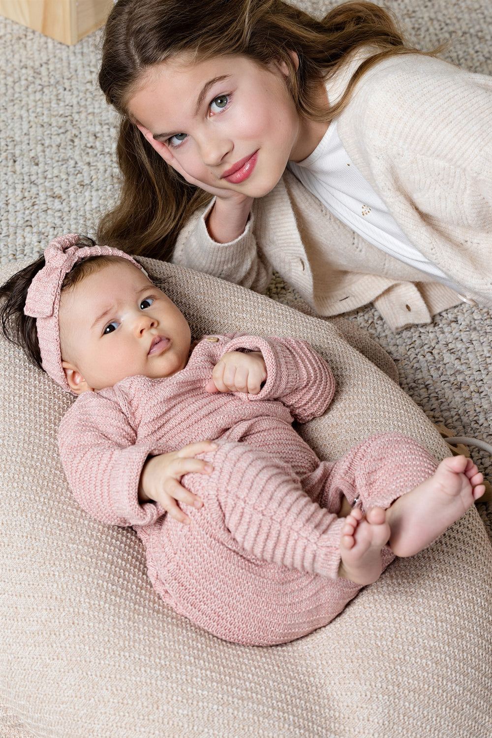 Petit maison | Senne Knitted playsuit | Pastel pink