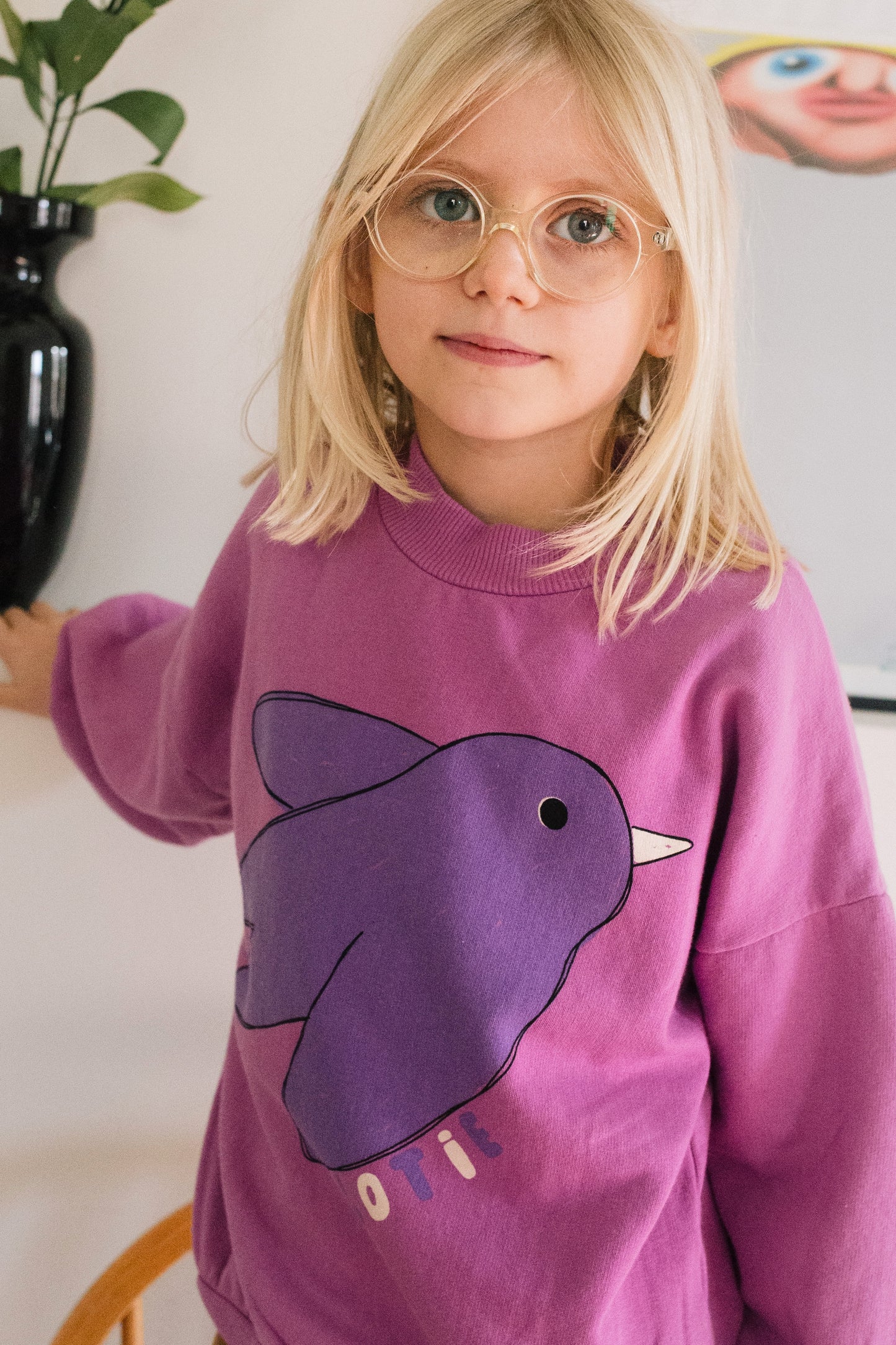 Lotiekids | Sweatshirt Flowing bird | Fucsia