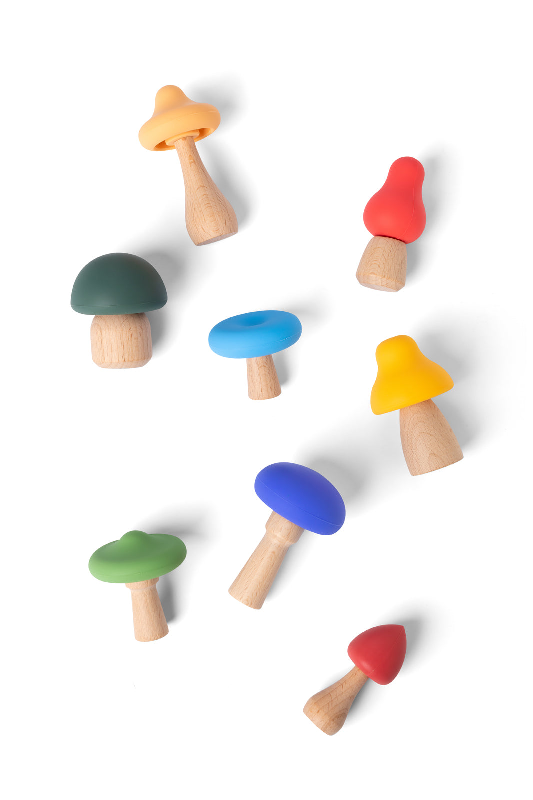Little L | Mushroom set silliconen and wood | Multi color
