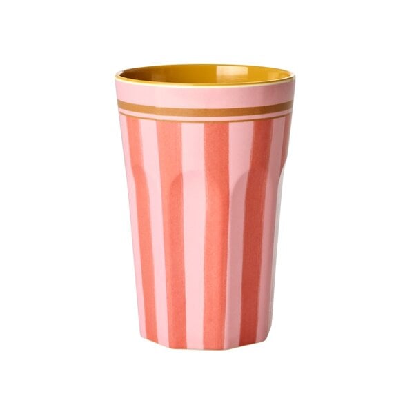 Rice | Melamine cup groot - stripe red pink gold