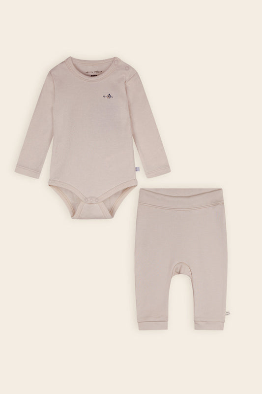 Petit maison | Stormy 2 delige set Romper + legging | Oatmeal