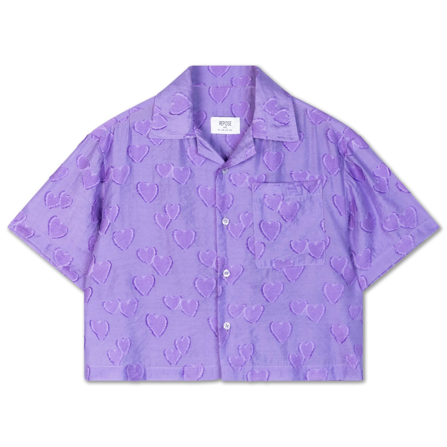 Repose | cropped shirt purple | floating heart