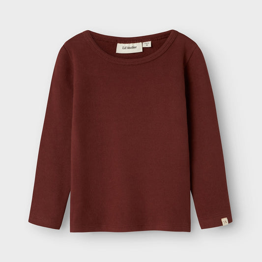 Lil'atelier | Thora slim top | Hot chocolate
