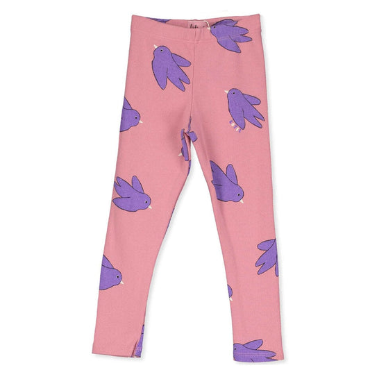 Lotiekids | Rib leggings Flowing birds | Rose