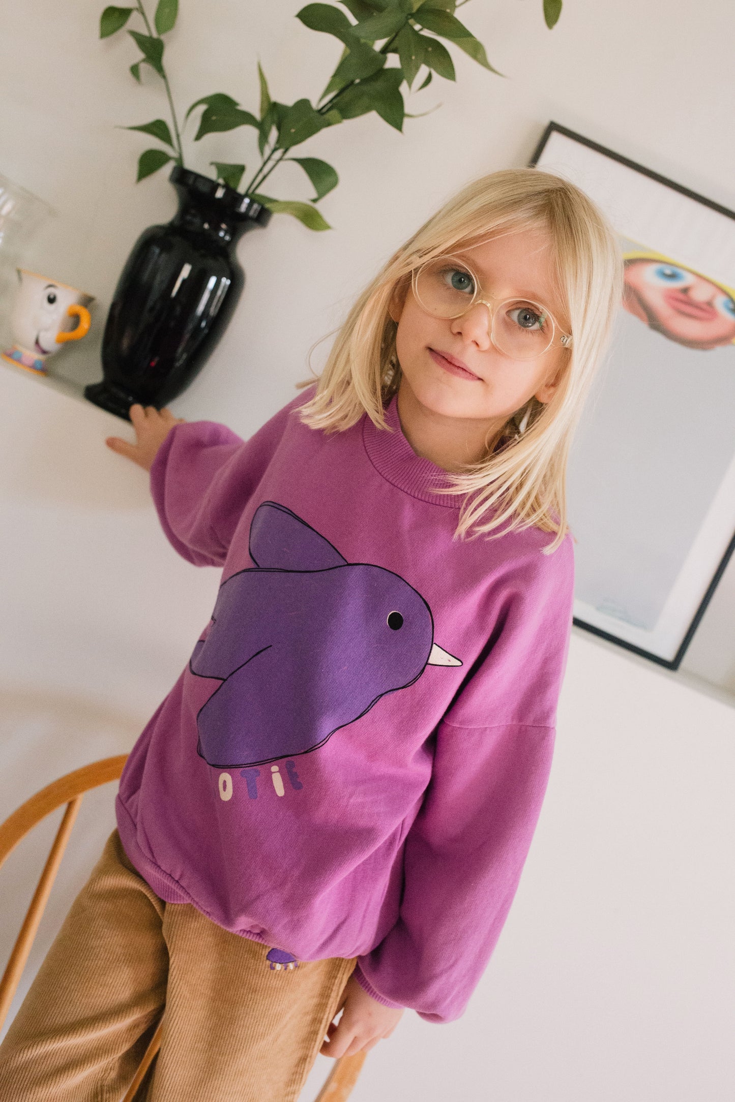 Lotiekids | Sweatshirt Flowing bird | Fucsia