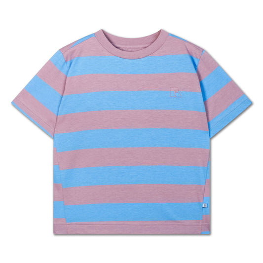 Repose | Boxy Tee Summer blue elderberry stripe