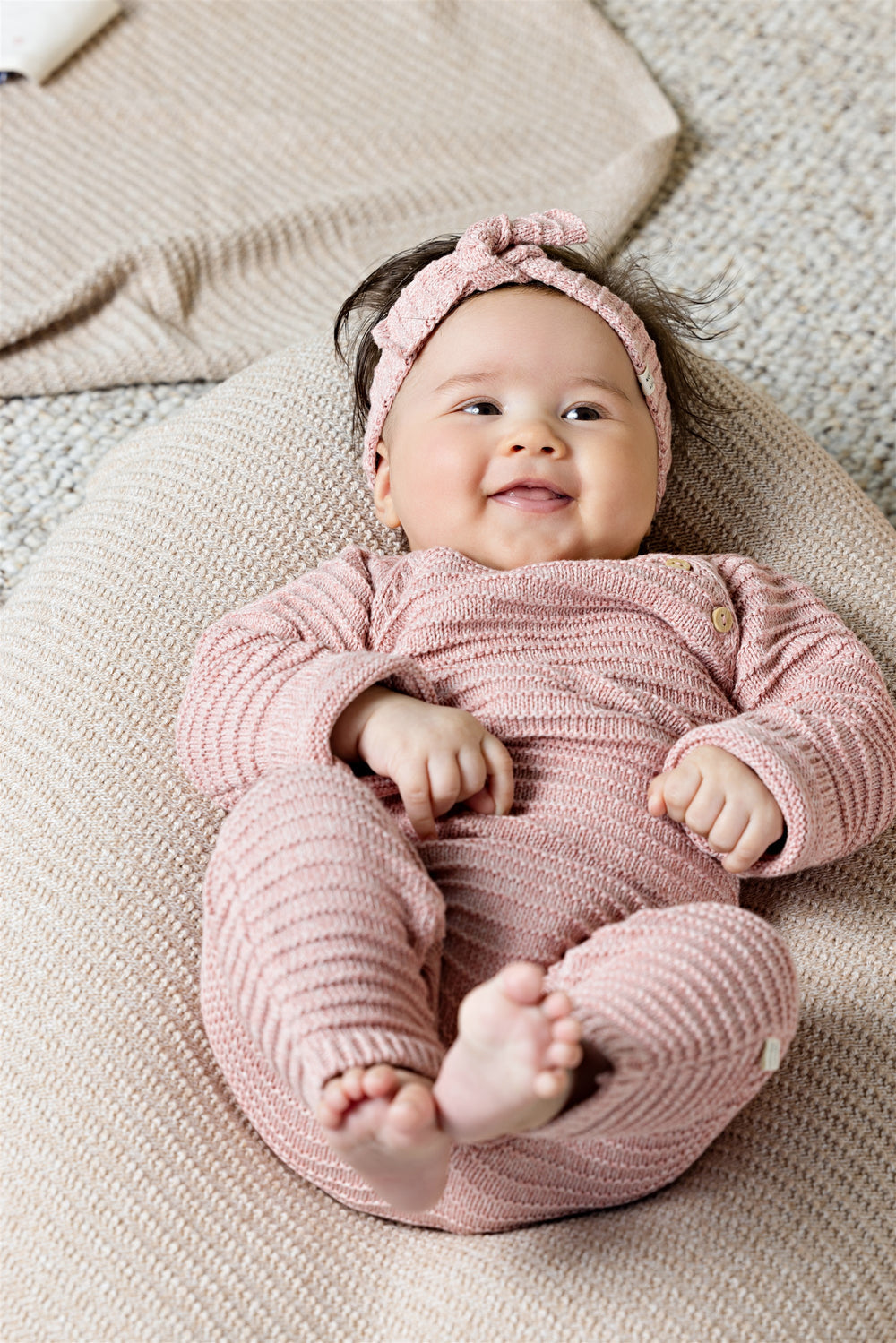 Petit maison | Senne Knitted playsuit | Pastel pink