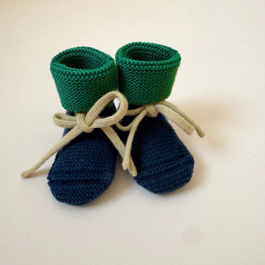 Hvid | Booties Blue/grass | 0-9m