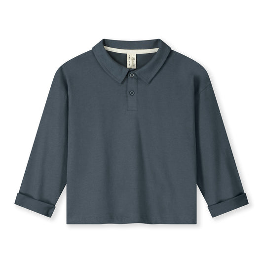 Gray Label| Longsleeve Polo Shirt | Blue grey
