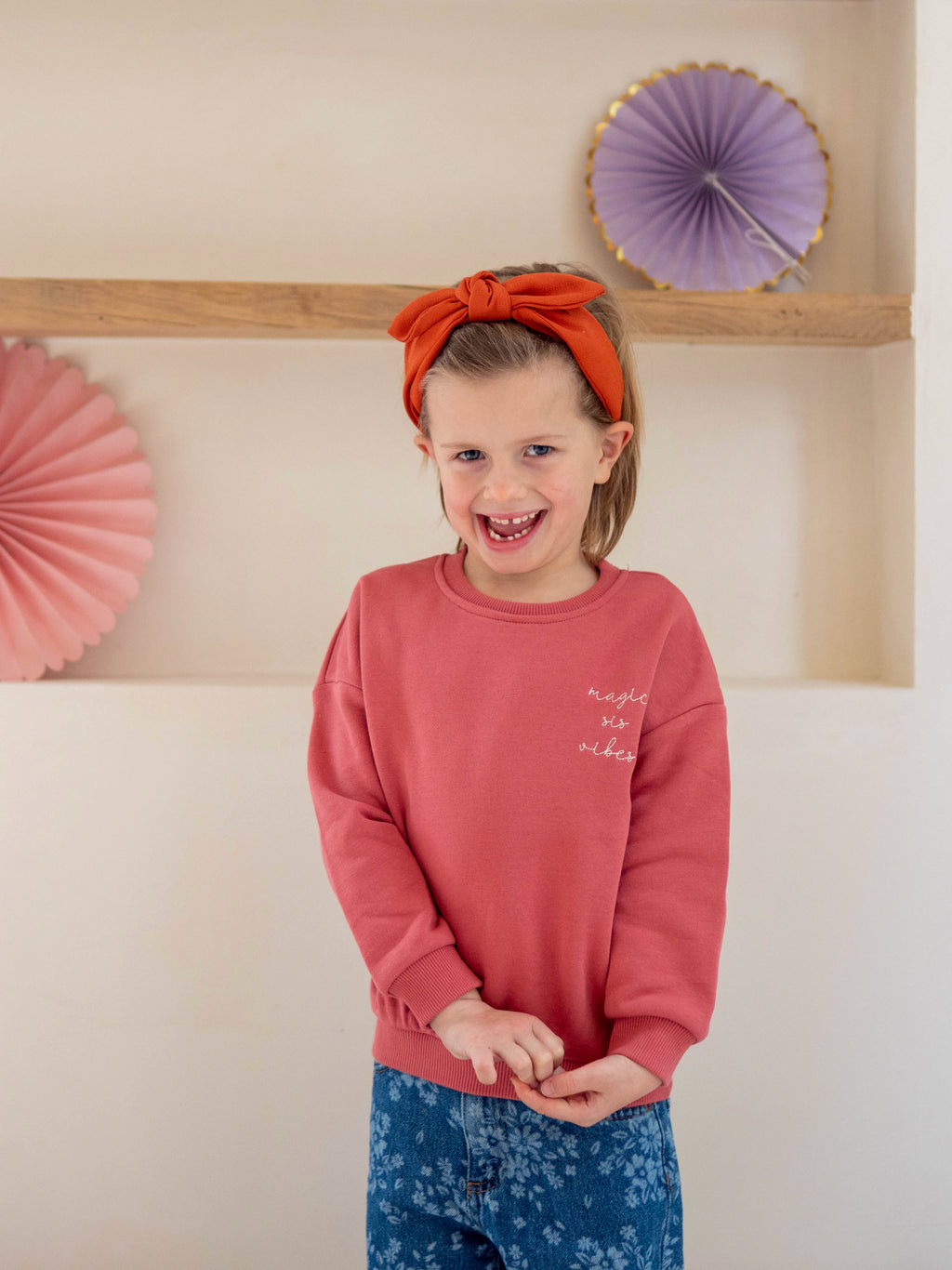 Elle and Rapha | Sweater loose fit | Sweet raspberry