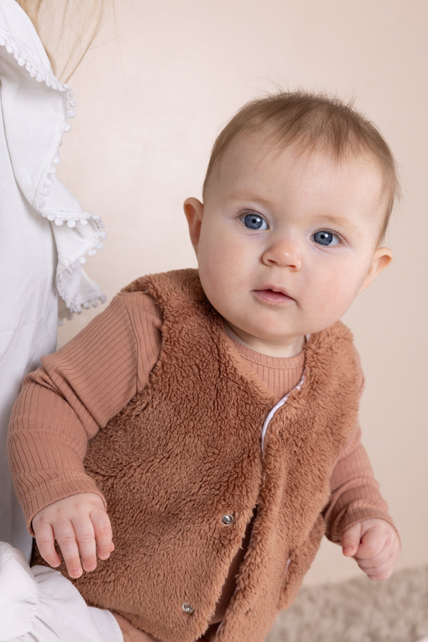 Petit maison | Kato teddy gilet | Caramel