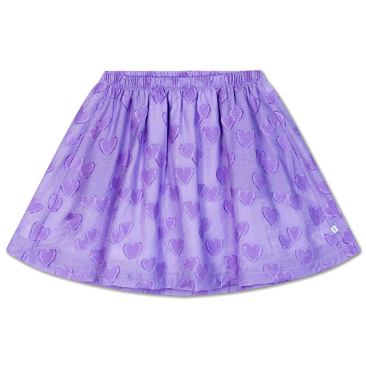 Repose | mini skirt purple floating hearts