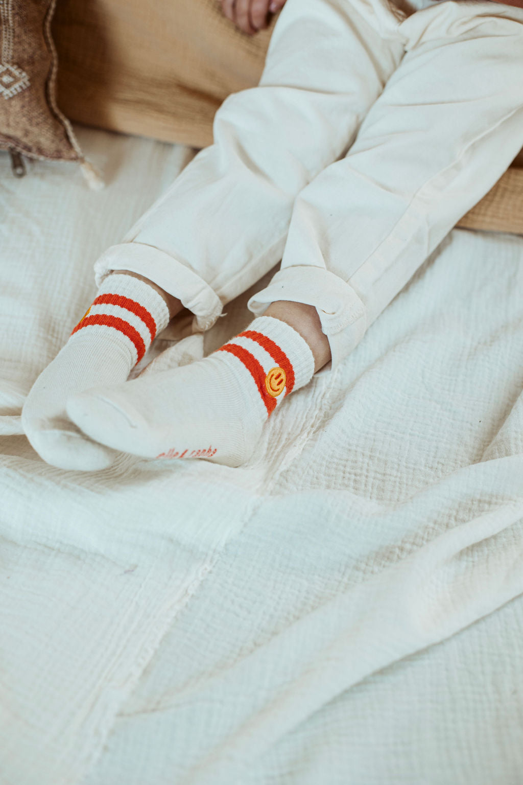 Elle and rapha | Smiley  Socks | Coral